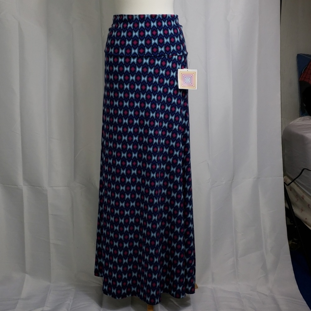 Lularoe 'Maxi' Geometrif Blue Pink Medium